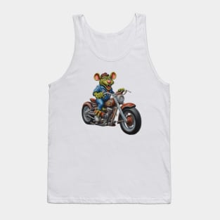 Green Rat Rider on bike Tank Top